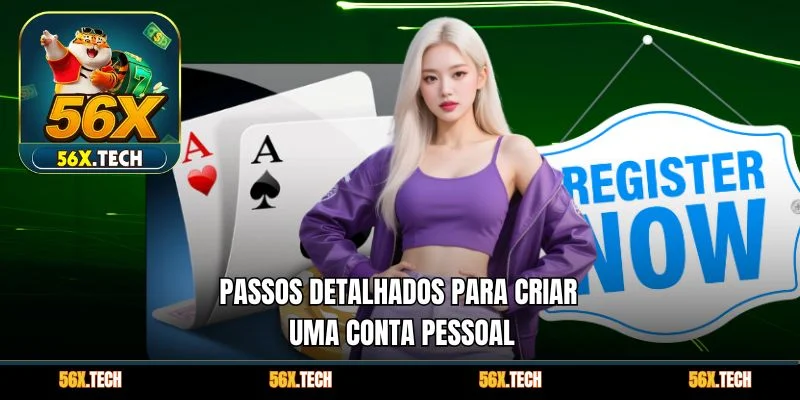 Passos detalhados para criar uma conta pessoal